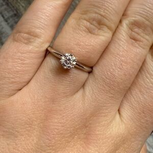 925 Moisanite Silver Solitaire Ring